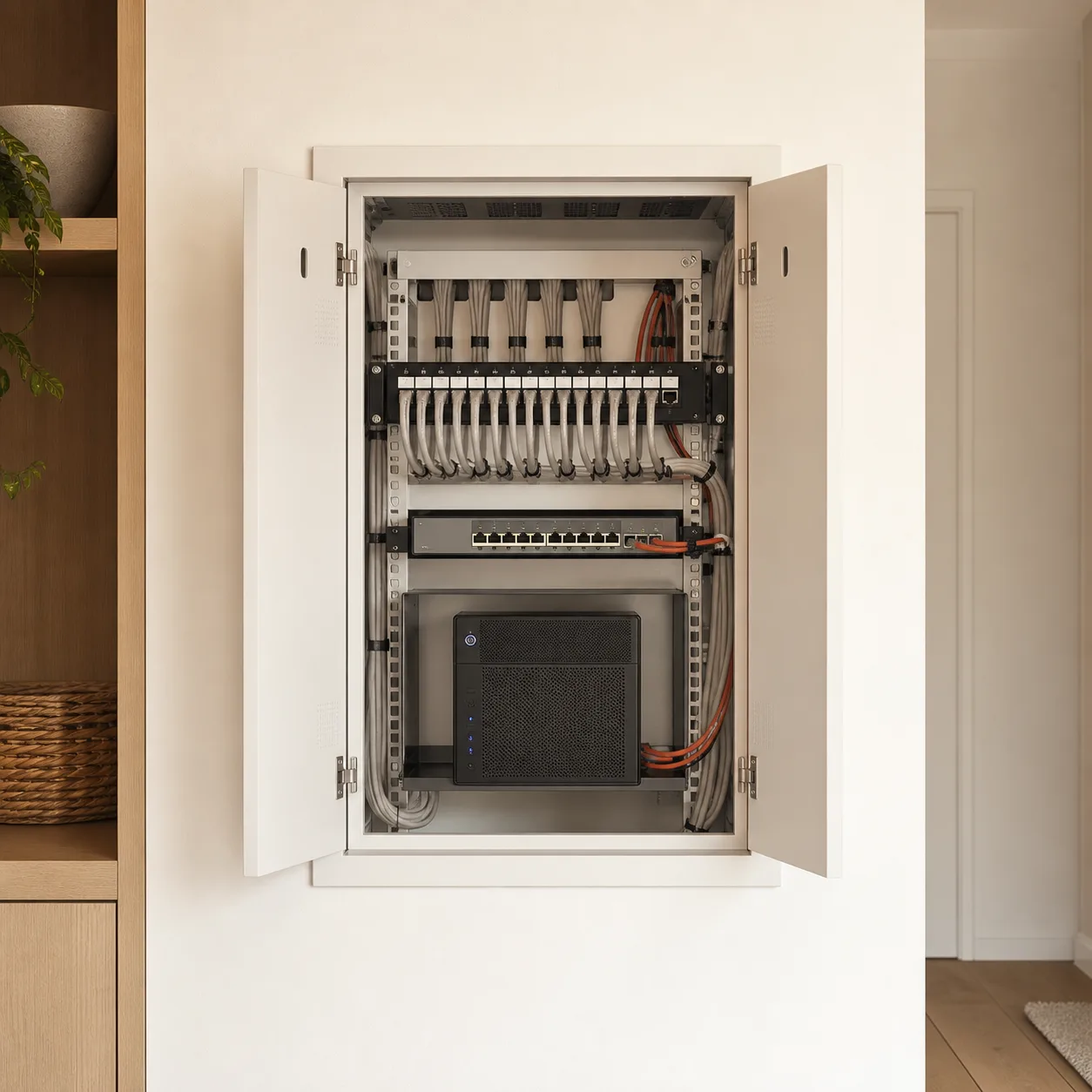 Structured cabling cabinet