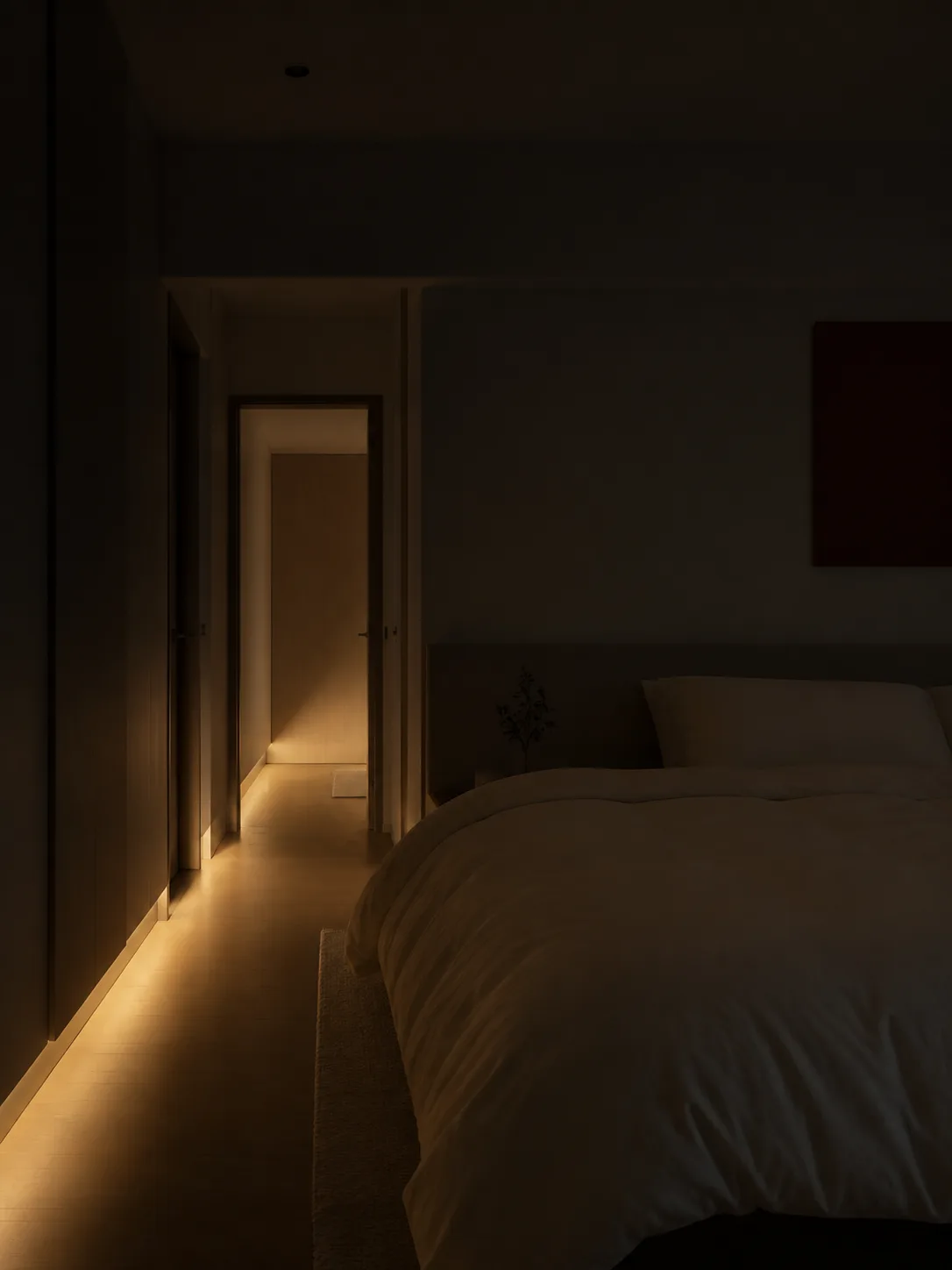 Bedroom in sleep mode