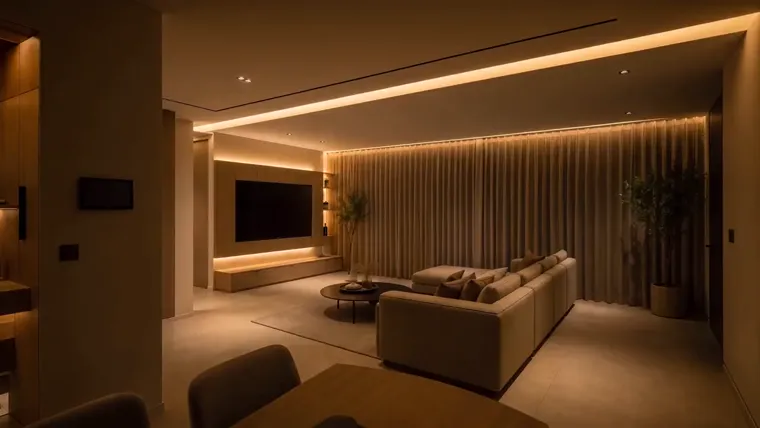 The living room dimming for the evening